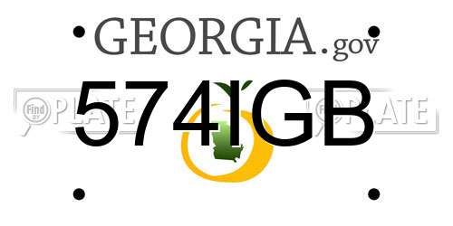 574IGB Georgia License Plate