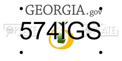 574IGS Georgia License Plate