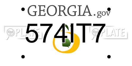 574IT7 Georgia License Plate