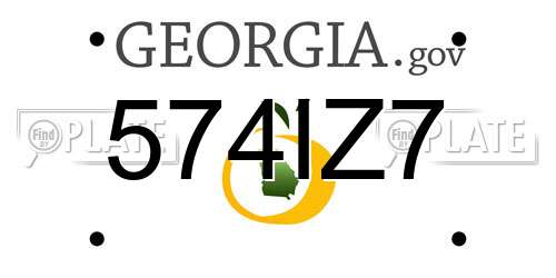 574IZ7 Georgia License Plate