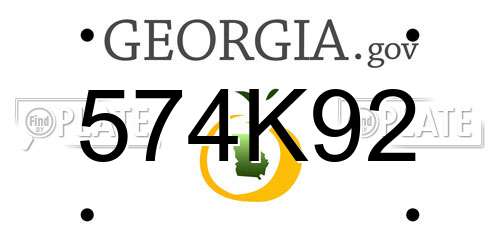 574K92 Georgia License Plate
