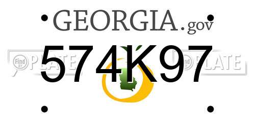 574K97 Georgia License Plate