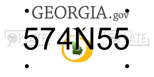 574N55 Georgia License Plate
