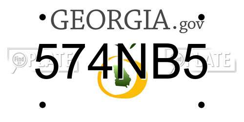 574NB5 Georgia License Plate