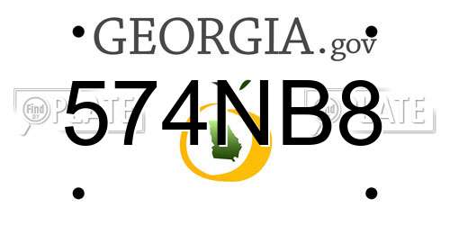 574NB8 Georgia License Plate