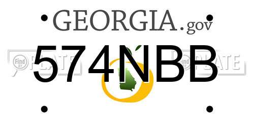 574NBB Georgia License Plate