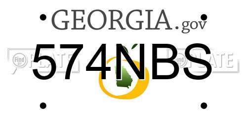574NBS Georgia License Plate