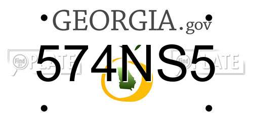 574NS5 Georgia License Plate