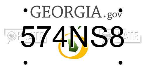 574NS8 Georgia License Plate