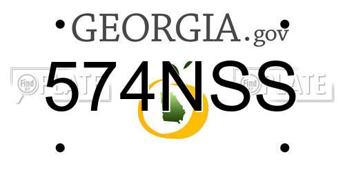 574NSS Georgia License Plate