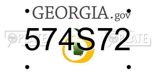 574S72 Georgia License Plate