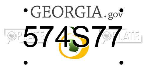 574S77 Georgia License Plate