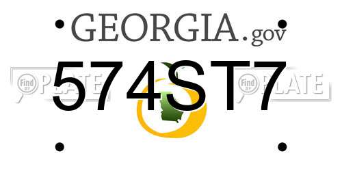 574ST7 Georgia License Plate
