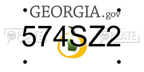 574SZ2 Georgia License Plate