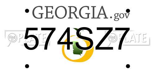 574SZ7 Georgia License Plate