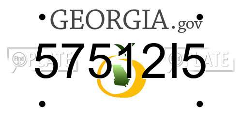 57512I5 Georgia License Plate