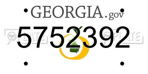 5752392 Georgia License Plate
