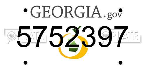5752397 Georgia License Plate