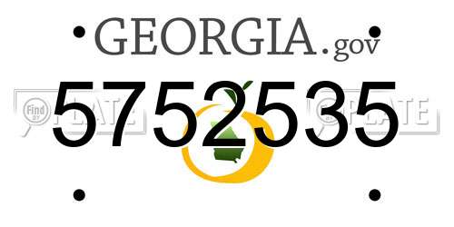 5752535 Georgia License Plate