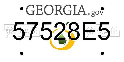 57528E5 Georgia License Plate
