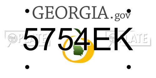 5754EK Georgia License Plate