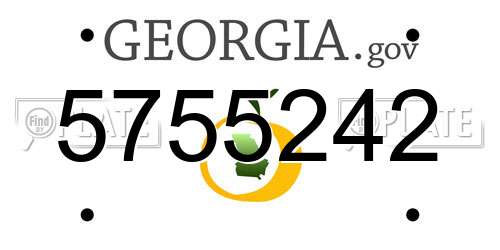 5755242 Georgia License Plate