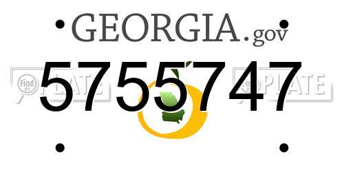 5755747 Georgia License Plate