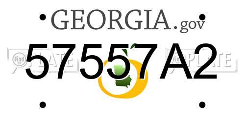 57557A2 Georgia License Plate