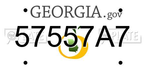 57557A7 Georgia License Plate