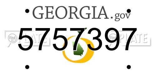 5757397 Georgia License Plate