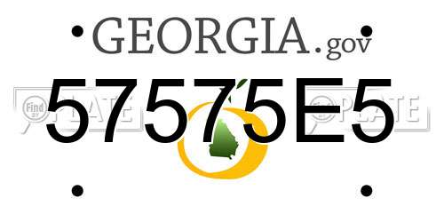 57575E5 Georgia License Plate