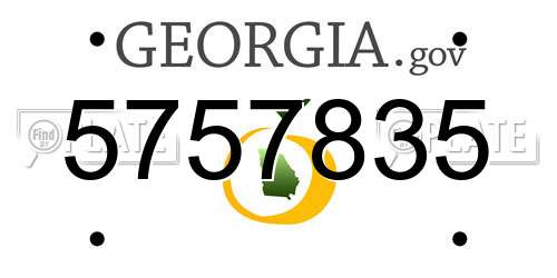 5757835 Georgia License Plate