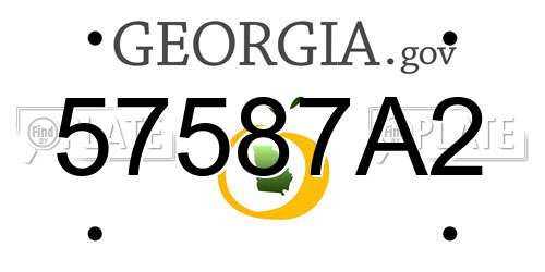 57587A2 Georgia License Plate