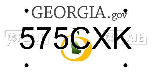 575CXK Georgia License Plate