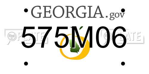 575M06 Georgia License Plate