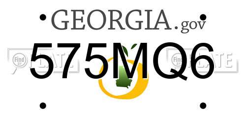 575MQ6 Georgia License Plate