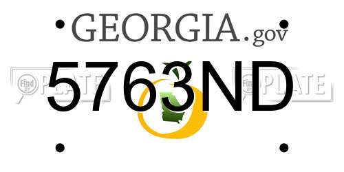 5763ND Georgia License Plate
