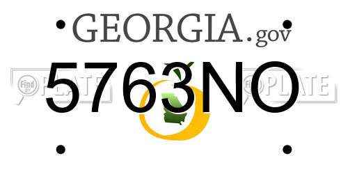 5763NO Georgia License Plate
