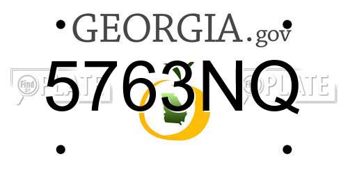5763NQ Georgia License Plate