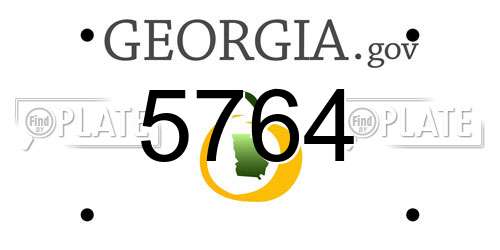 5764 Georgia License Plate