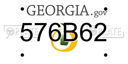 576B62 Georgia License Plate