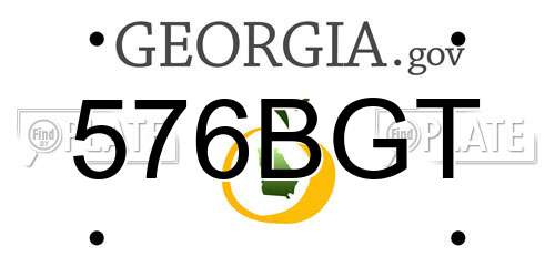 576BGT Georgia License Plate