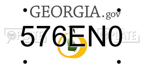 576EN0 Georgia License Plate