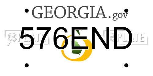 576END Georgia License Plate