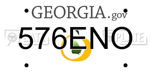 576ENO Georgia License Plate