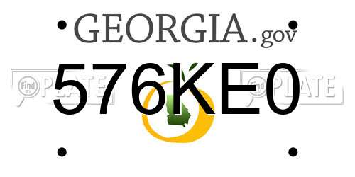 576KE0 Georgia License Plate