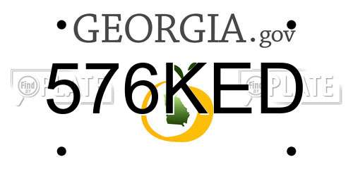 576KED Georgia License Plate
