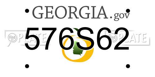 576S62 Georgia License Plate