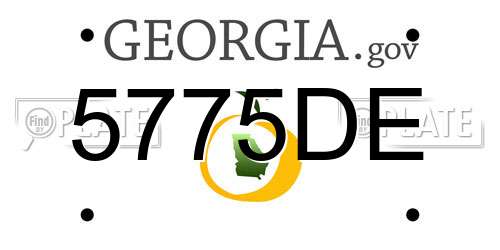 5775DE Georgia License Plate