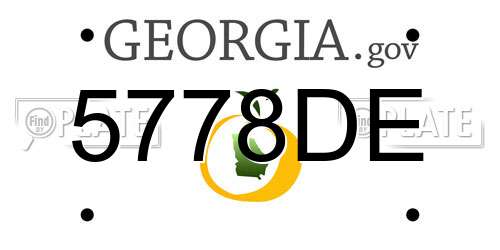 5778DE Georgia License Plate